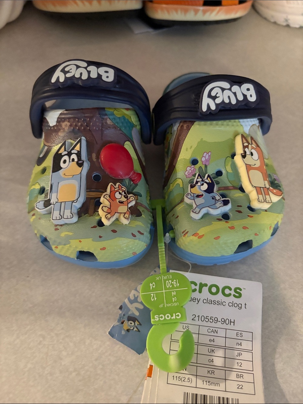 CROCS Kids' Light Green and Navy Blue Bluey Clog